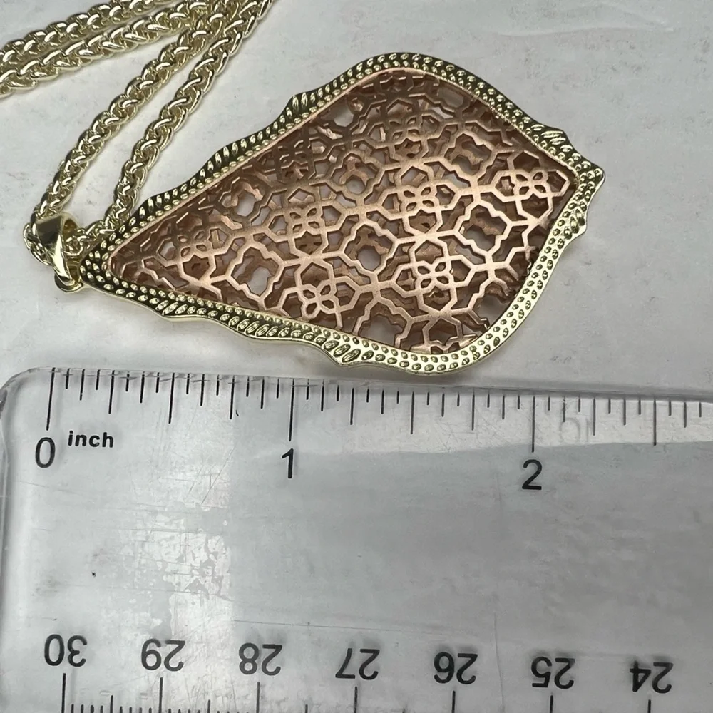 Kendra Scott Aiden Filigree Rose Gold 2-Tone Metal Necklace
